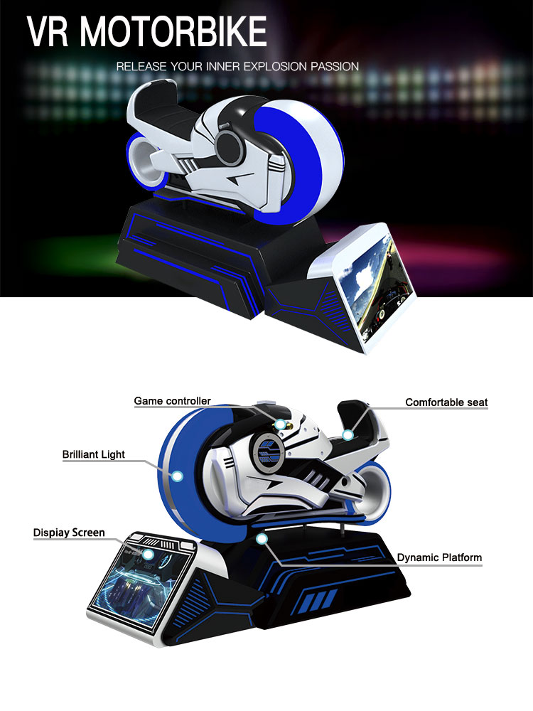 Amusement Park Hot Business VR Motorbike Dynamic Racing Sim Game Machine 9d VR Motorcycle Simulator For Sale