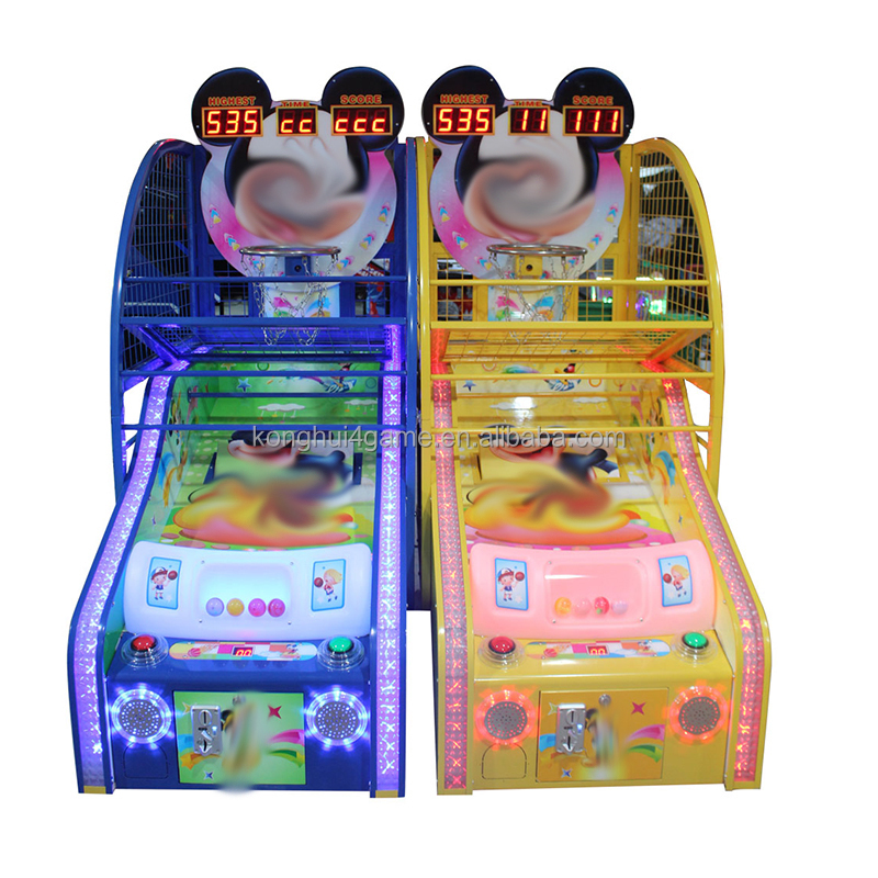 coin operated Colorful Led Lighting mini basketball machine Indoor arcade new style kids basketball machine